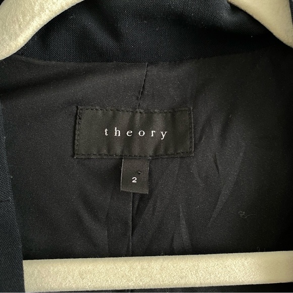 THEORY Navy Blue Fitted Fit & Flare Blazer Size 2 - Picture 9 of 9